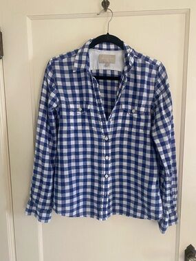 Banana Republic Blue and White Gingham Shirt